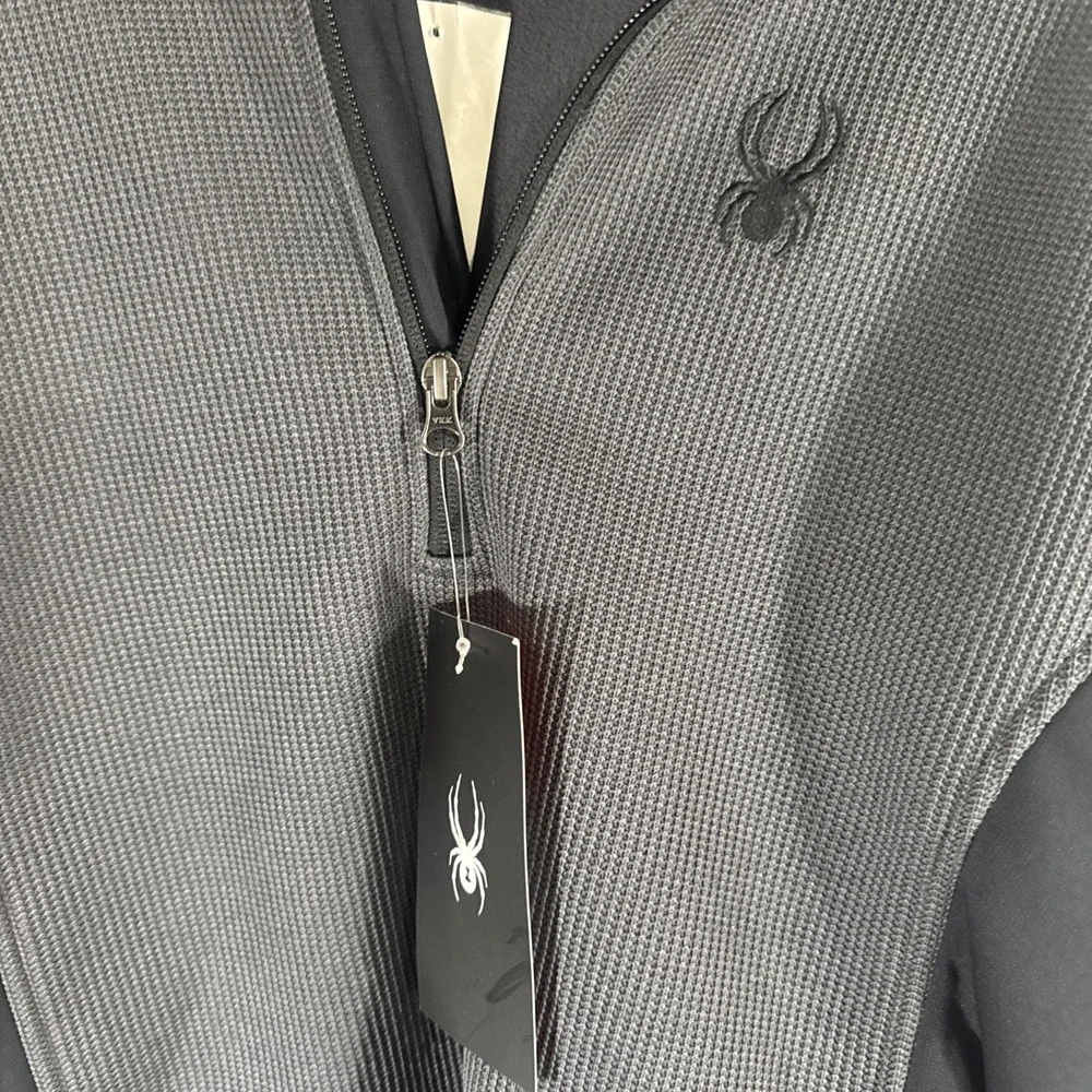Spyder Men's Jacket Black Gray 1/4 Zip‎ New NWT Size M Medium